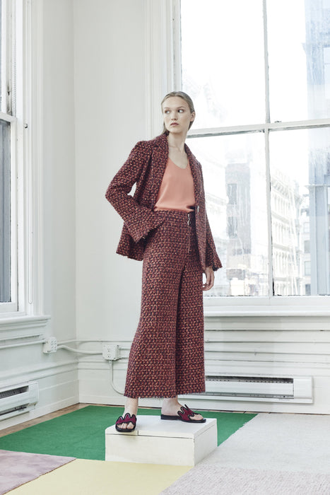 AFRICAN TWEED CROPPED WIDE LEG PANT