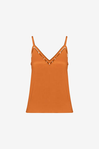 LIQUID SATIN BEADED CAMISOLE TOP