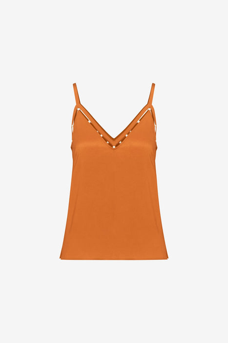 LIQUID SATIN BEADED CAMISOLE TOP