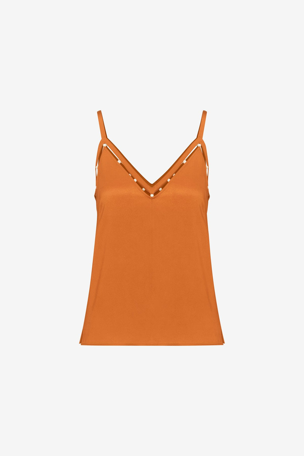 LIQUID SATIN BEADED CAMISOLE TOP