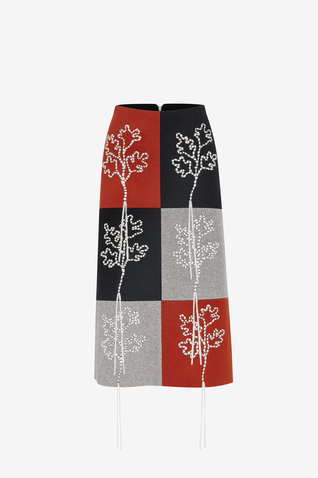 FELT A-LINE ALLOVER PATCH SKIRT