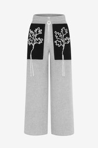 FELT CROPPED WIDE LEG PANT WITH PATCH