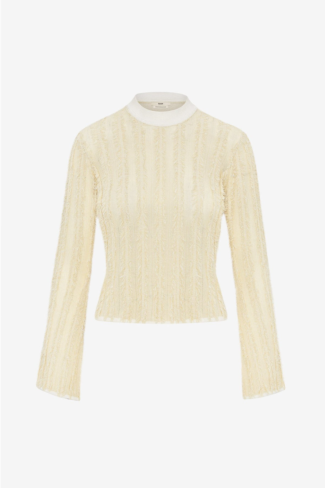 STRETCH VISCOSE FRINGE PULLOVER