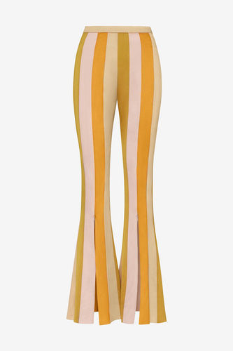 LIQUID SATIN SUNSET FLARE ZIP PANT