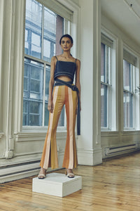 LIQUID SATIN SUNSET FLARE ZIP PANT