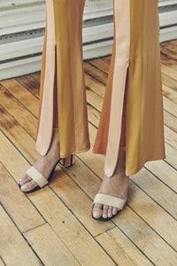 LIQUID SATIN SUNSET FLARE ZIP PANT