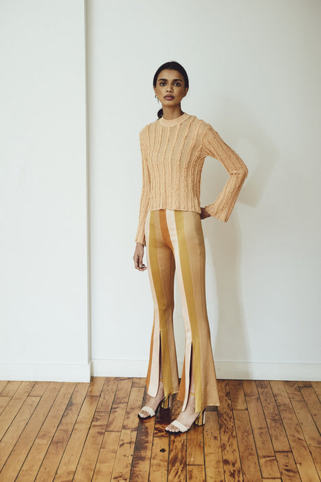 STRETCH VISCOSE FRINGE PULLOVER