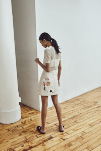 HARLEM DANCE LINEN MINI SKIRT