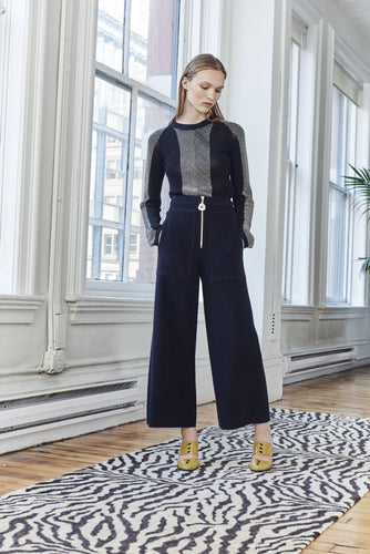 FELT CROPPED WIDE LEG PANT