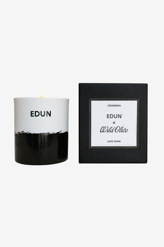 EDUN X WILD OLIVE CANDLE - HORIZON PRINT