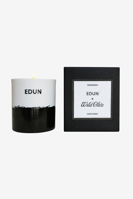 EDUN X WILD OLIVE CANDLE - HORIZON PRINT